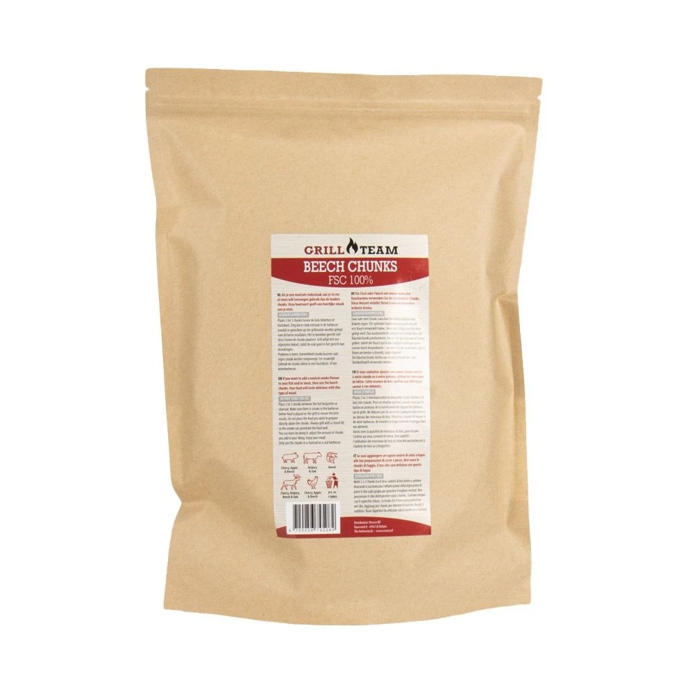 GrillTeam Beech Chunks 1 Kg 4 GrillTeam Beech Chunks 1 Kg - Afbeelding 2
